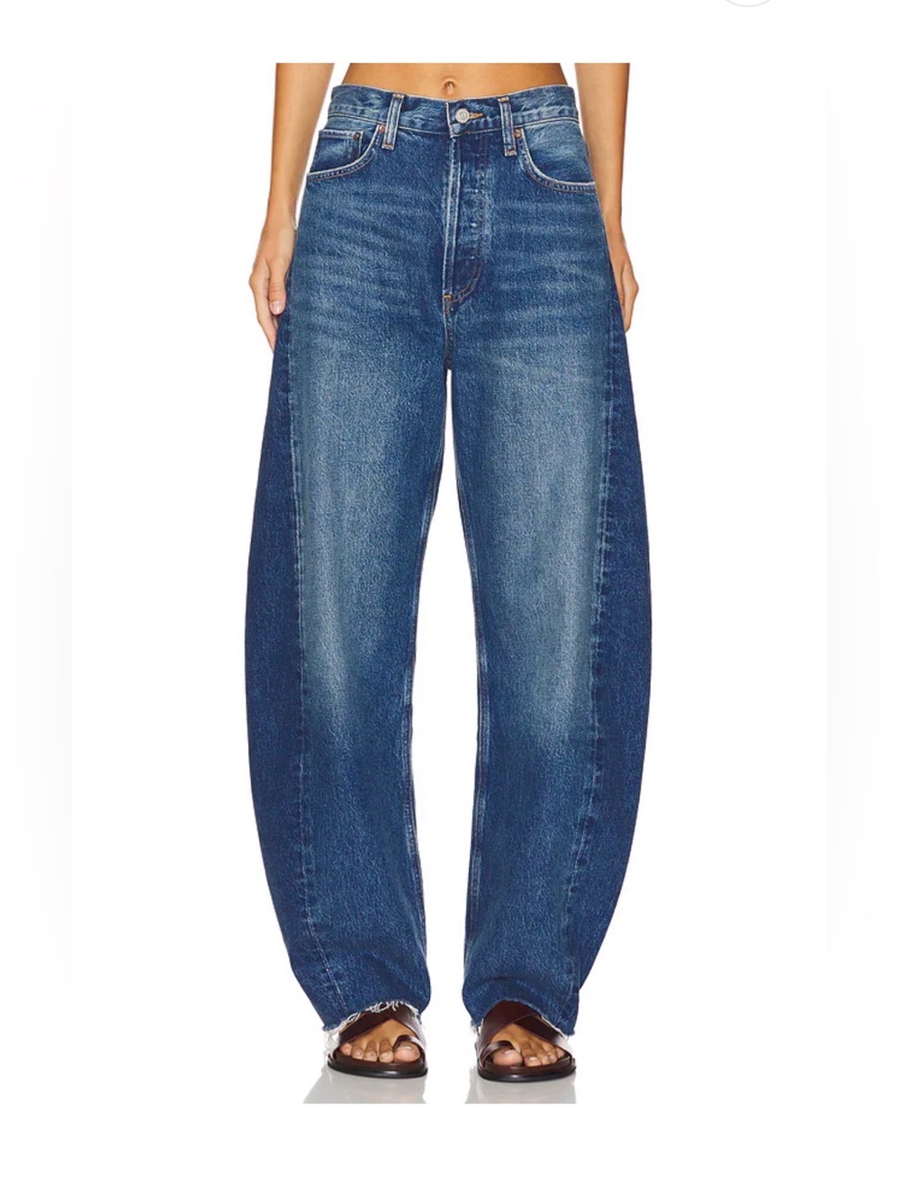 AGOLDE LUNA PIECED HIGH RISE CURVED TAPER JEANS IN SPLIT
Size 28 NWT